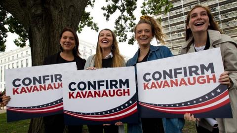 Protesters supporting Brett Kavanaugh