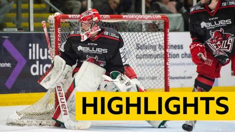 Cardiff Devils' netminder Taran Kozun in action against Coventry Blaze