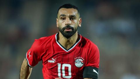 Mohamed Salah in action for Egypt