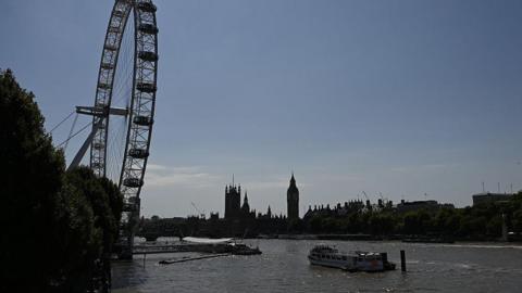 A sunny central London in the extreme heat.