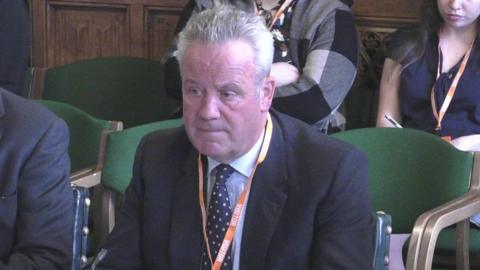 Thames Water boss Chris Weston speaks to MPs in a committee