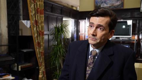 David Tennant in a suit speaking on Access All Areas