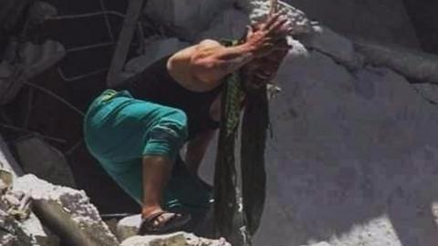 Uncle of Syrian children trapped in rubble