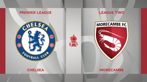 Chelsea v Morecambe badge graphic
