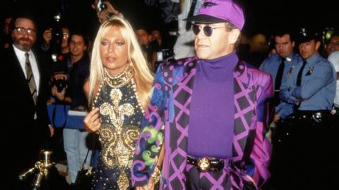 Donatella Versace and Elton John