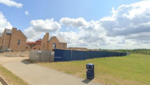 Unfinished houses on a building site