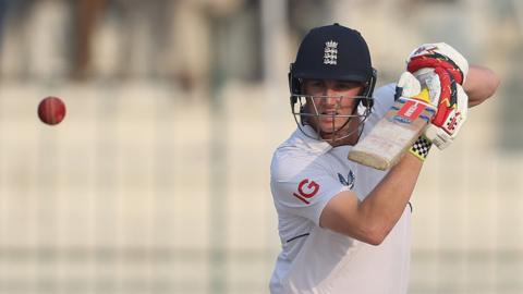 England batter Harry Brook plays a shot