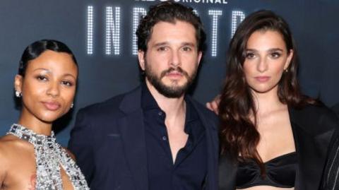 (L-R) Myha'la, Kit Harington, Marisa Abela "Industry"