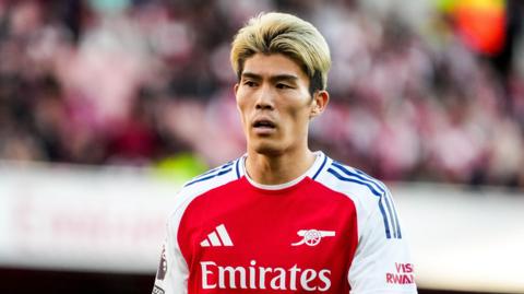 Arsenal defender Takehiro Tomiyasu during a Premier League match against Southampton