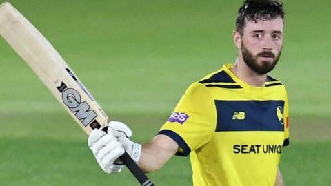 James Vince reaches 100 for Hampshire against Sussex