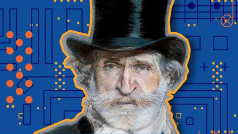 Verdi on colourful background
