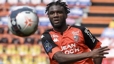 Terem Moffi in action for Lorient