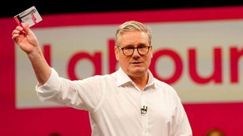 Labour Party leader Sir Keir Starmer speaks during his visit to the Backstage Centre, Purfleet, for the launch of Labour's doorstep offer to voters ahead of the general electio