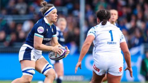 Scotland captain Rachel Malcolm in action against Italy