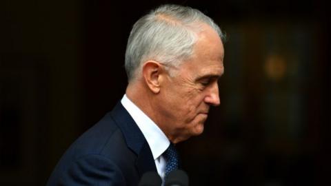 Side profile of Australian PM Malcolm Turnbull