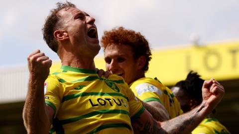 Ashley Barnes scores for Norwich against Millwall