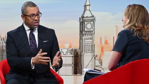 James Cleverly on Sunday with Laura Kuenssberg