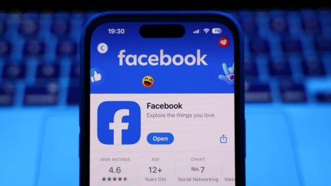 A app showing Facebook in the app store