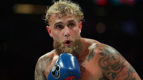 Jake Paul in action during a fight