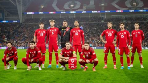 Wales' team photo before this month's game against Montenegro