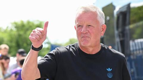 Sheffield United boss Chris Wilder gives the thumbs up