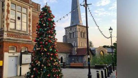 Christmas tree in Old Town, Hemel Hempstead