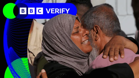 A man and a woman embracing