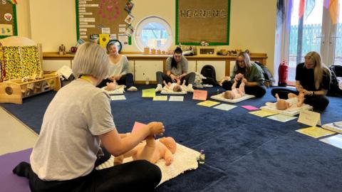 A Cumberland Council baby massage class