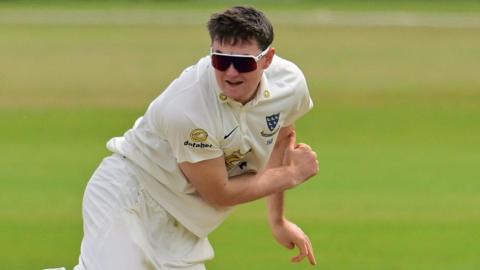 Jack Carson bowling for Sussex