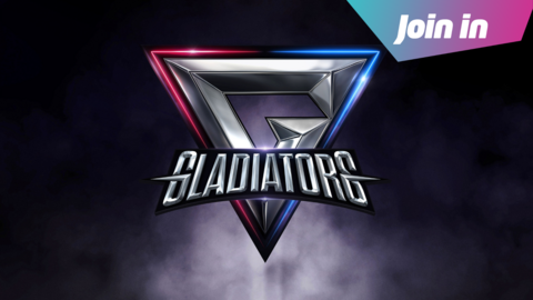 the gladiators logo with the words join in in the top right hand corner.