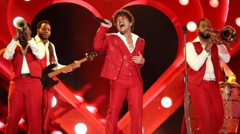 Bruno Mars performs onstage during the 68th GRAMMY Awards.