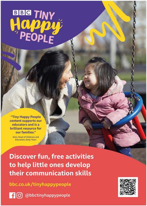 Early years poster - a mum and her daughter on the swings