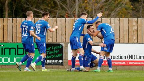 Loughgall celebrate goal