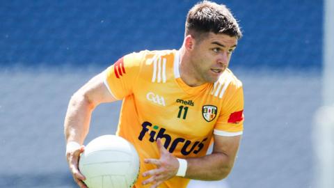 Patrick McBride helped Antrim to a three-point win over Clare at Corrigan Park