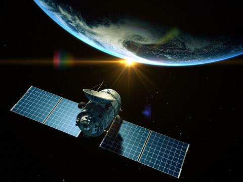 A satellite in space.