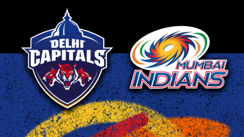 Delhi Capitals v Mumbai Indians badge graphic
