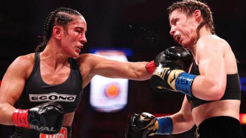 Amanda Serrano punches Katie Taylor