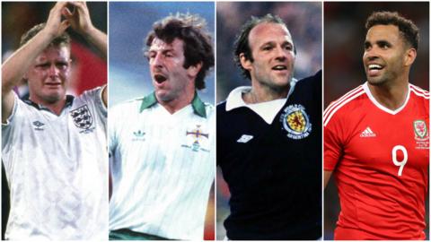 Paul Gascoigne, Gerry Armstrong, Archie Gemmill and Hal Robson-Kanu