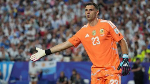 Aston Villa goalkeeper Emi Martinez
