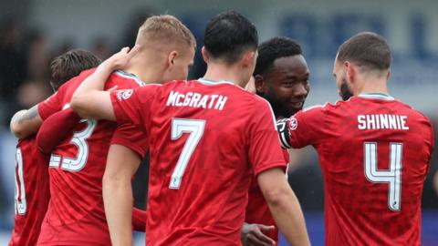 Aberdeen players celebrating