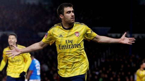 Sokratis celebrates