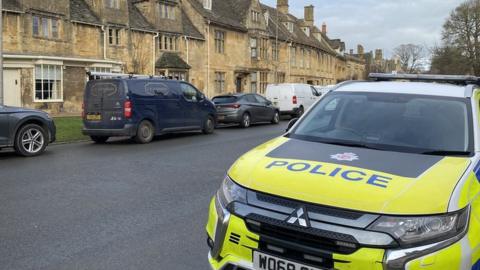 Police car on the street in Chipping Camden