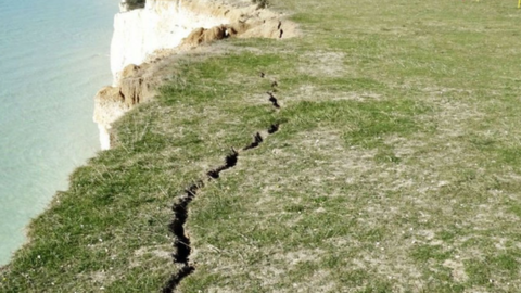 The large crack at Shooters Bottom, Beachy Head
