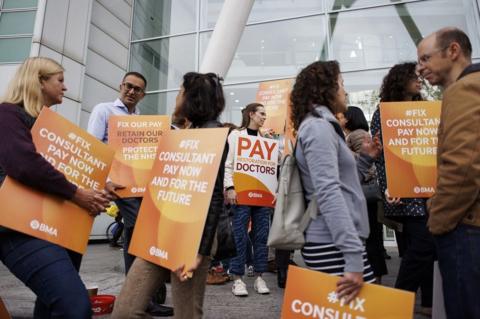 Doctors on strike in England 