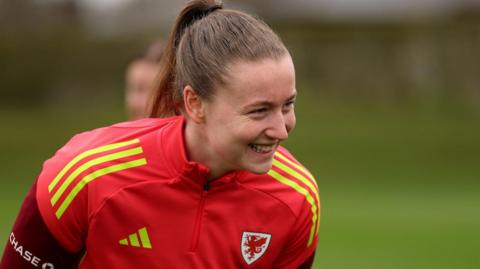 Mia Ross during Wales training 