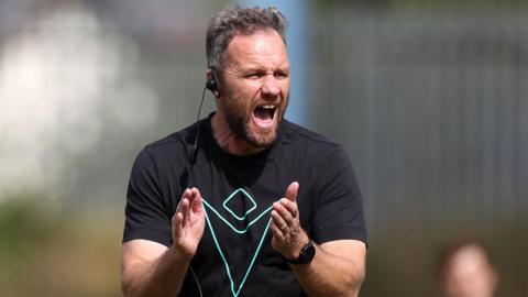Mark Jones yelling during Ospreys training