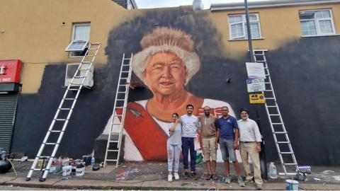 Queen Elizabeth II mural