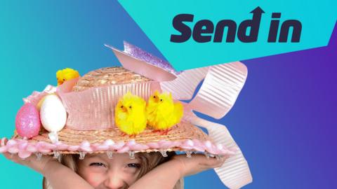 A child wearing an Easter bonnet, with text on the top right of the image saying 'Join In'.