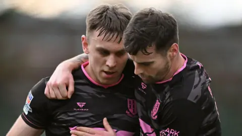 Igor Rutkowski celebrates a goal