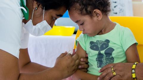 measles vaccination in Samoa, Nov 2019